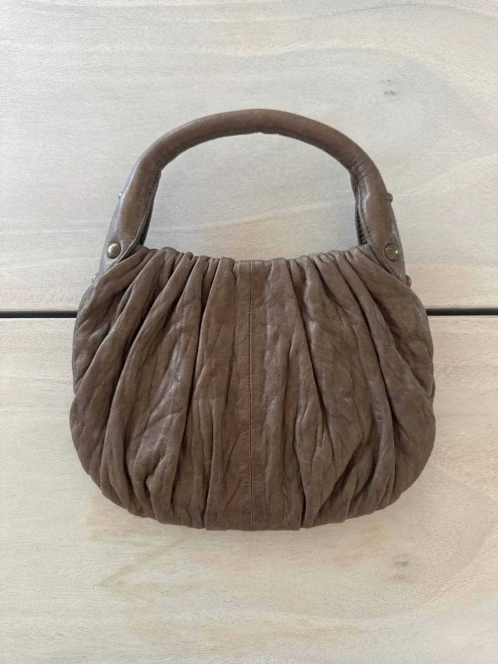 TRE VERO Vintage Genuine Leather & Snakeskin Slouchy Hobo Bag - Brown/Tan